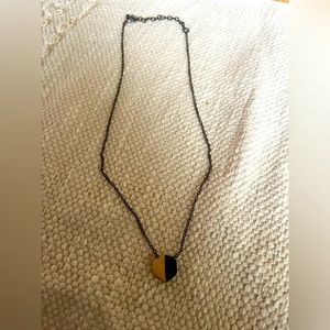 Gold and Green Hexagon Necklace